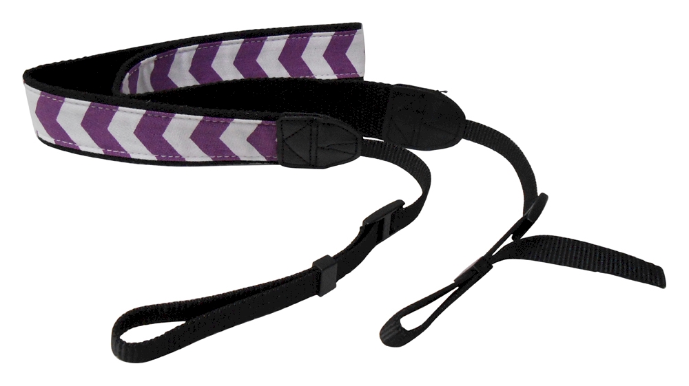 The Coral Palms® Camera Strap - PURPLE CHEVRON - CLOSEOUT