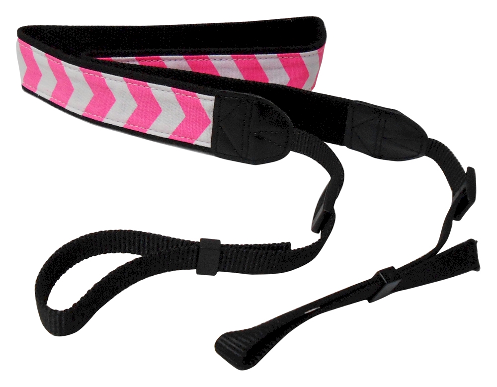 Camera Strap Embroidery Blanks - HOT PINK CHEVRON - CLOSEOUT