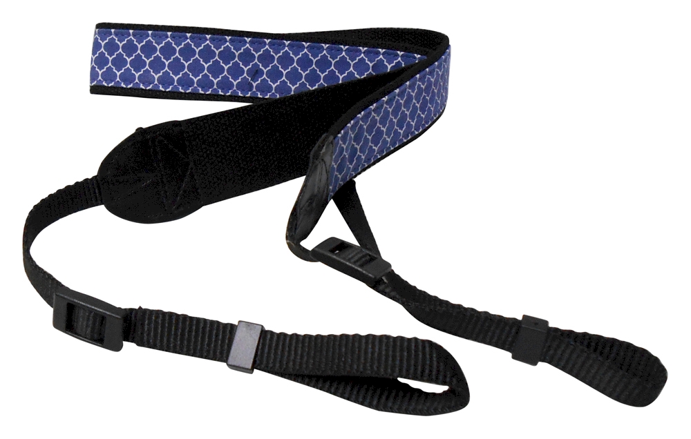Camera Strap Embroidery Blanks - NAVY QUATREFOIL - CLOSEOUT