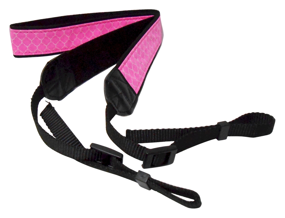 Camera Strap Embroidery Blanks - HOT PINK QUATREFOIL - CLOSEOUT