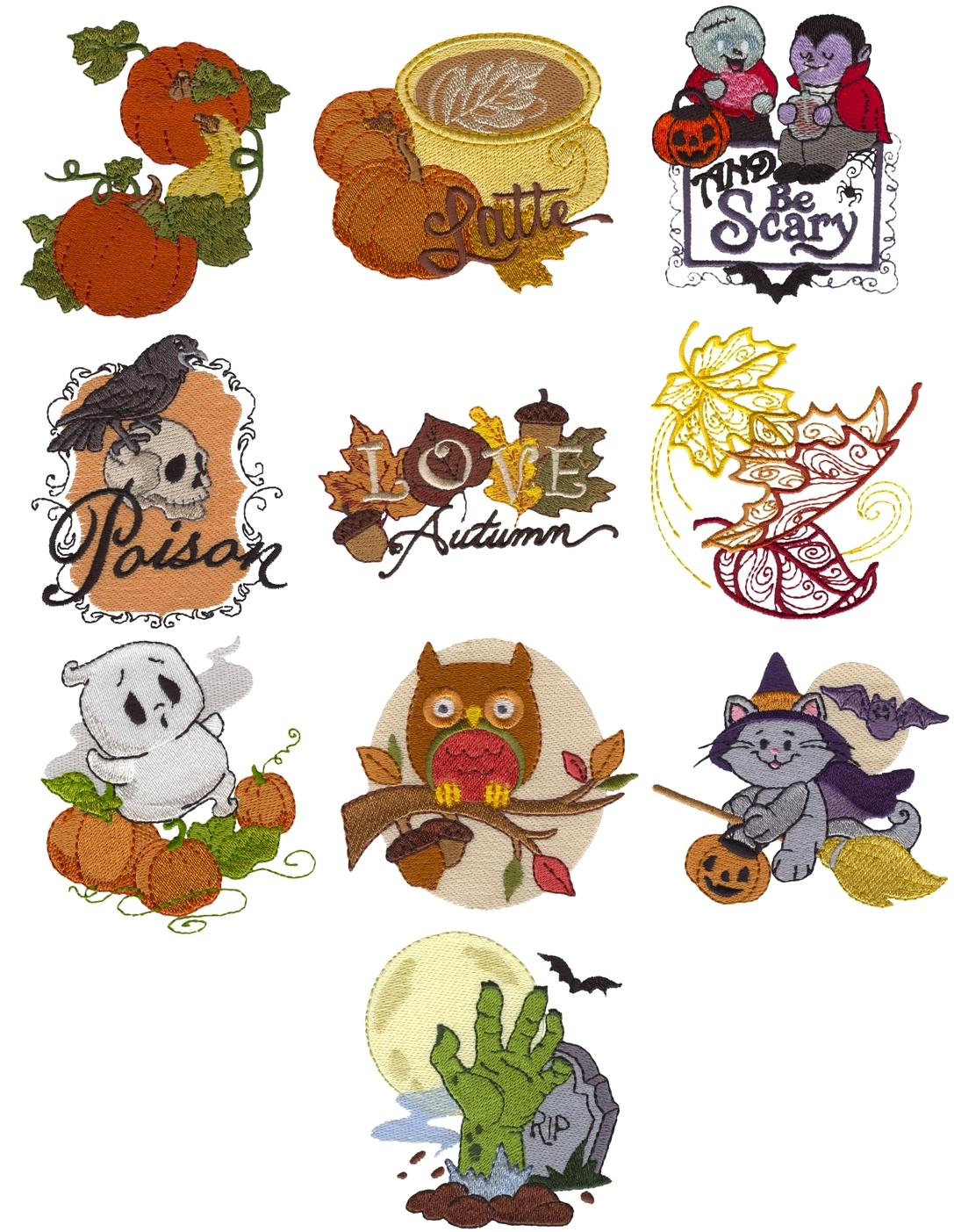 Fall Halloween Fun Mini Collection of Embroidery Designs by Dakota Collectibles on a CD-ROM 970586