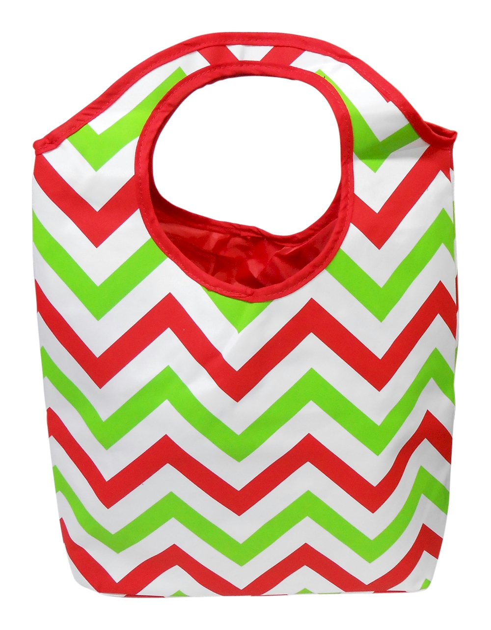 Oversized Chevron Holiday Tote Embroidery Blanks - RED/GREEN