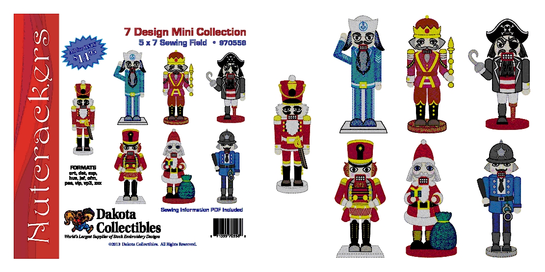 Nutcrackers Mini Collection of Embroidery Designs by Dakota Collectibles on a CD-ROM 970558