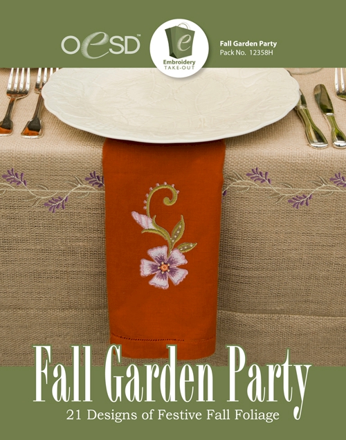 Fall Garden Party Embroidery Designs By Oklahoma Embroidery on Multi-Format CD-ROM - CLOSEOUT