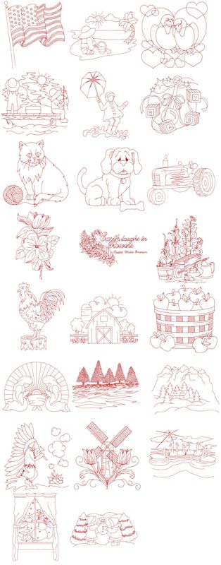 Redwork Classics JUMBO Embroidery Design CD 970125