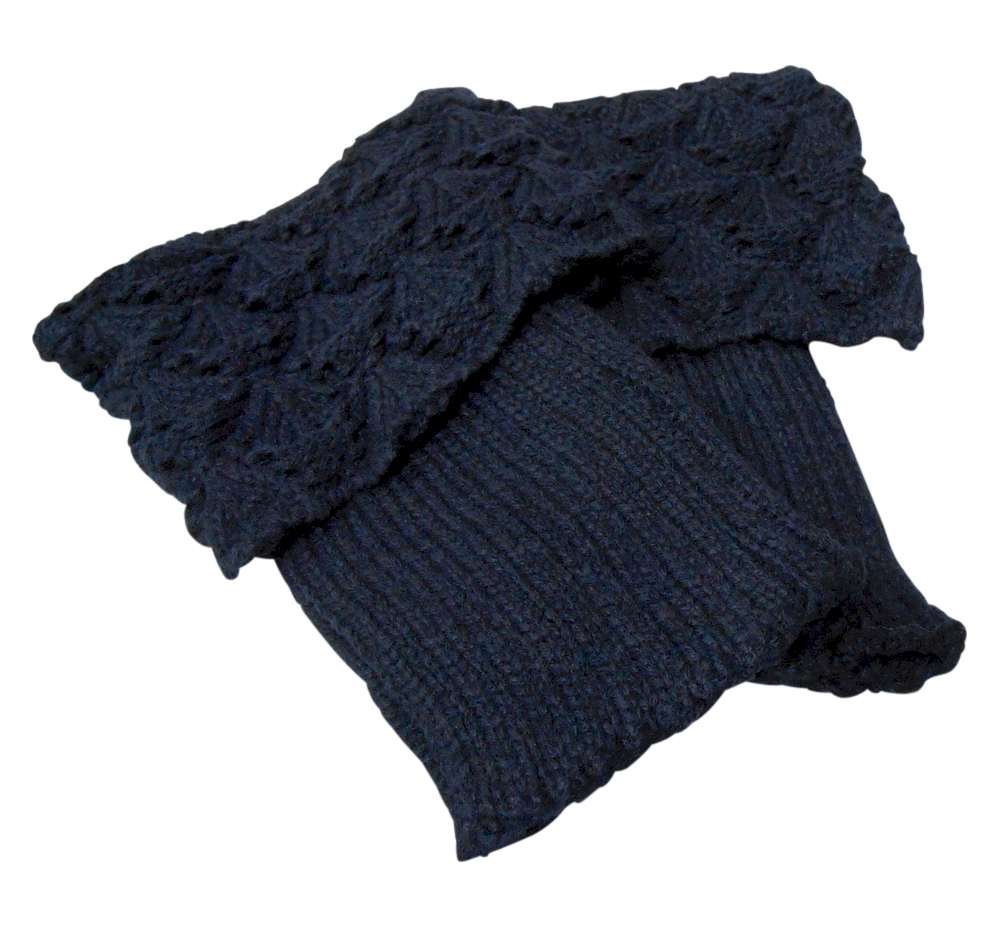 Boot Cuff with Sea Shell Knit - NAVY - CLOSEOUT