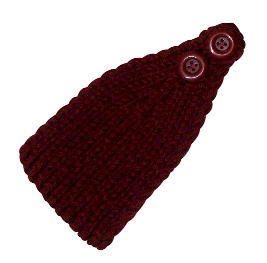Blank Crochet Headband - Adjustable Head Wrap - DARK BURGUNDY - CLOSEOUT