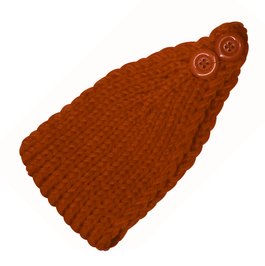 Blank Crochet Headband - Adjustable Head Wrap - DARK ORANGE - CLOSEOUT