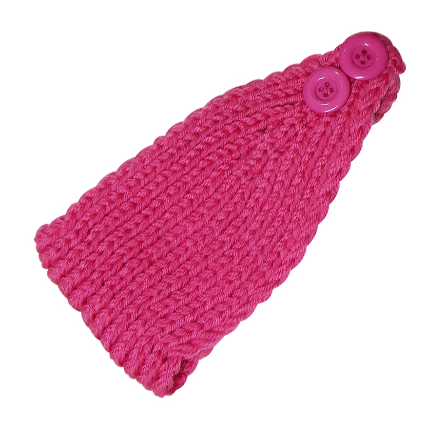 Blank Crochet Headband - Adjustable Head Wrap - HOT PINK - CLOSEOUT
