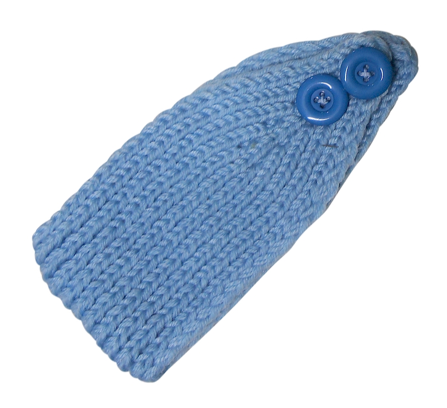Blank Crochet Headband - Adjustable Head Wrap - POWDER BLUE - CLOSEOUT
