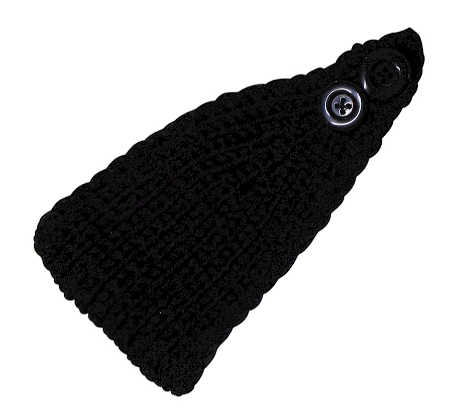 Blank Crochet Headband - Adjustable Head Wrap - BLACK - CLOSEOUT