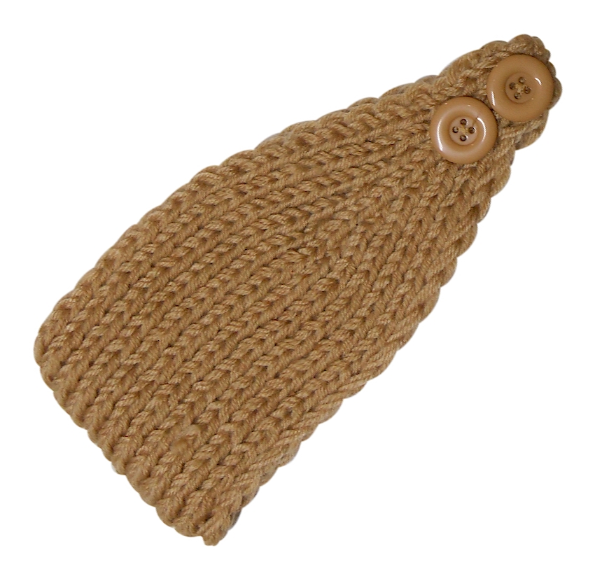 Blank Crochet Headband - Adjustable Head Wrap - TAN - CLOSEOUT