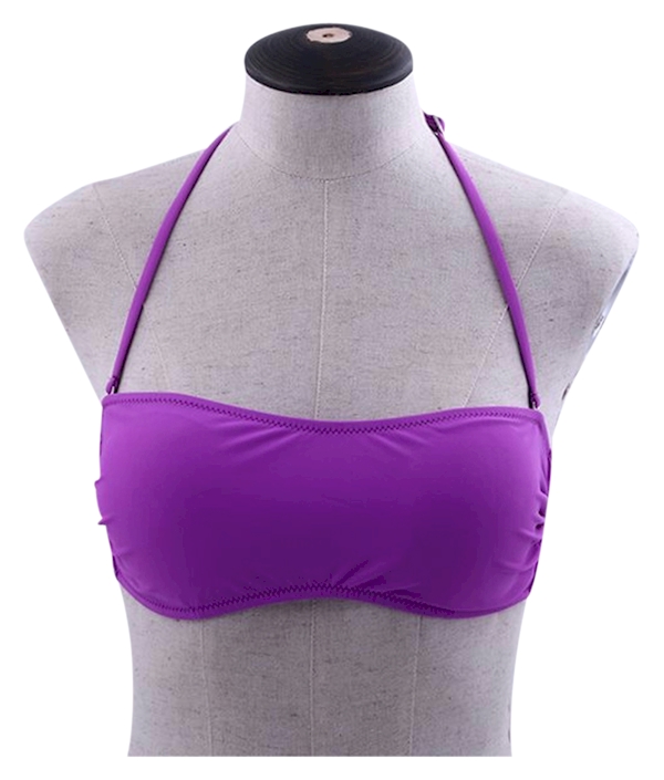Bandeau Bikini Swimsuit Top - Perfect Monogram Embroidery Blanks - PURPLE - CLOSEOUT