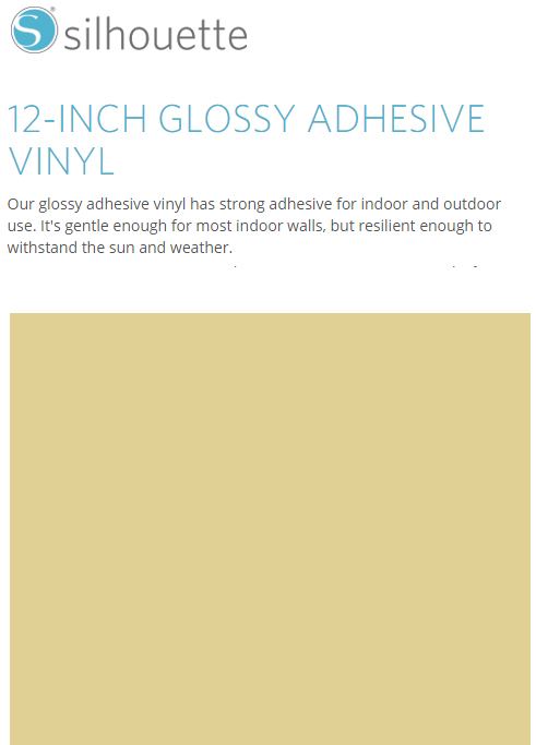Silhouette Glossy Adhesive Vinyl 12" x 6' Roll - BEIGE - CLOSEOUT