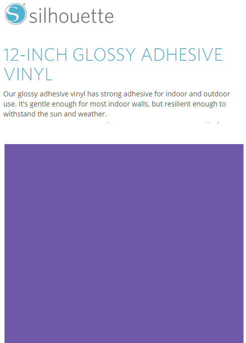 Silhouette Glossy Adhesive Vinyl 12" x 6' Roll - LAVENDER - CLOSEOUT