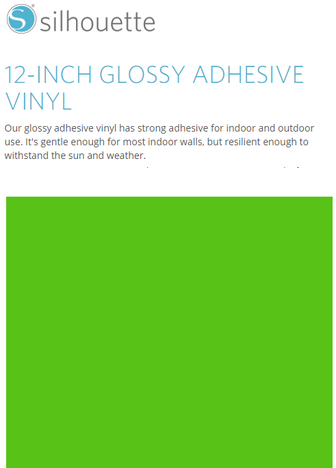 Silhouette Glossy Adhesive Vinyl 12" x 6' Roll - LIGHT GREEN - CLOSEOUT