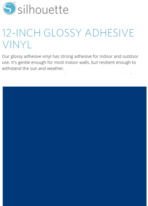Silhouette Glossy Adhesive Vinyl 12" x 6' Roll - ROYAL BLUE - CLOSEOUT