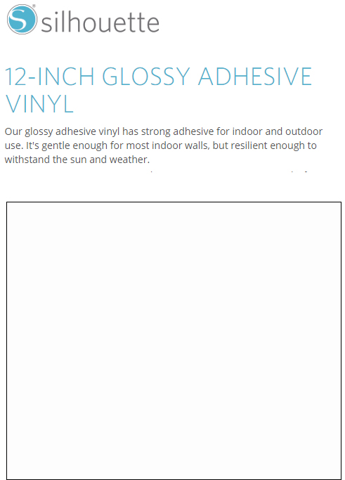 Silhouette Glossy Adhesive Vinyl 12" x 6' Roll - WHITE - CLOSEOUT