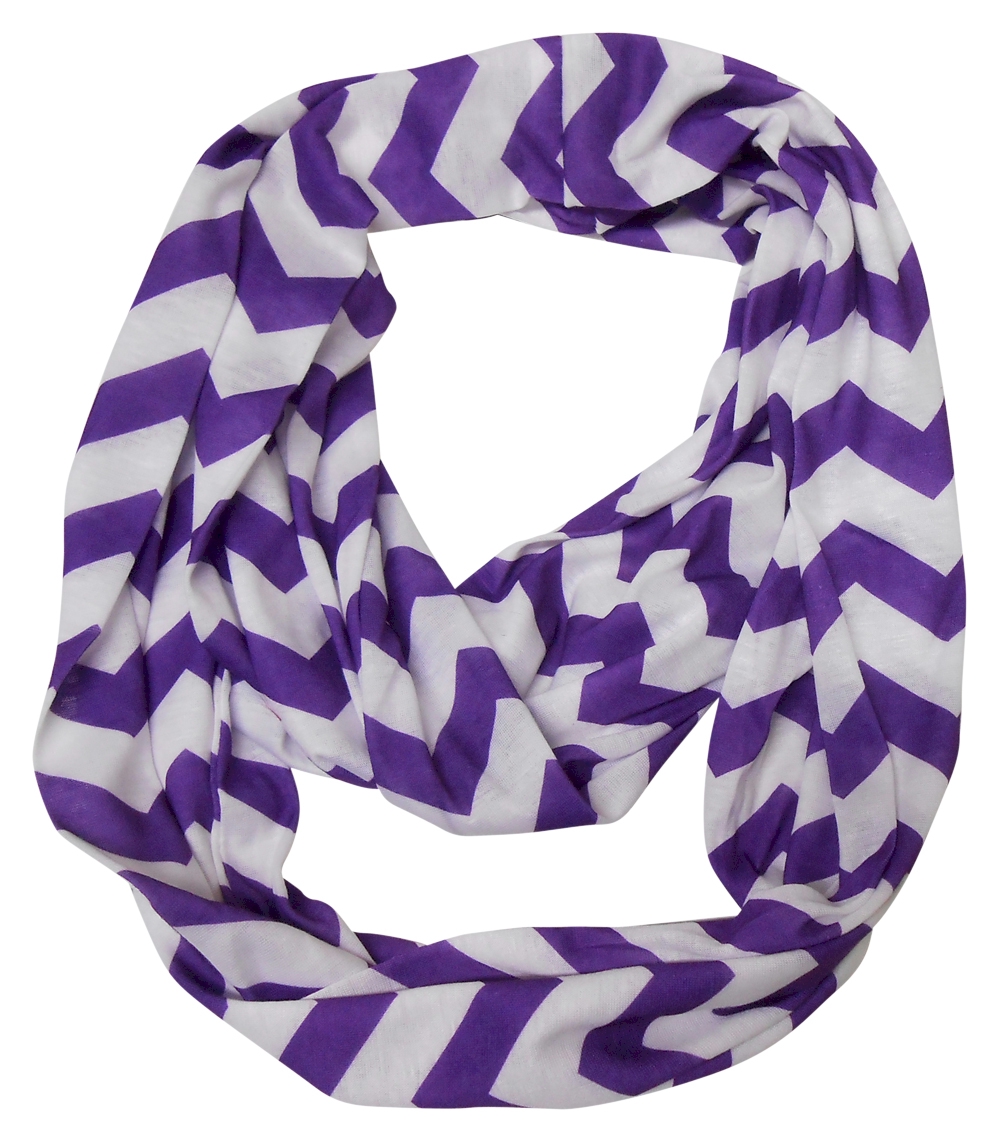 Chevron Jersey Knit Infinity Scarf Embroidery Blanks - PURPLE - CLOSEOUT