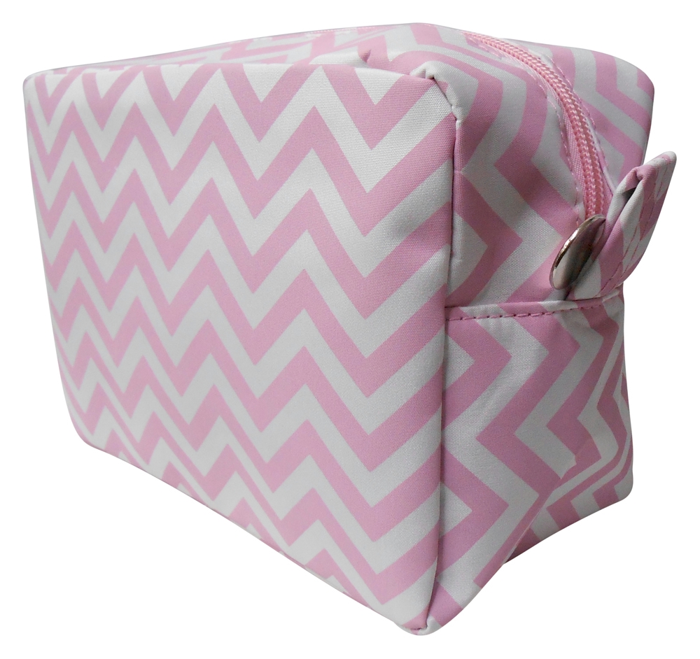 Chevron Cosmetic Bag Embroidery Blanks - LIGHT PINK - CLOSEOUT