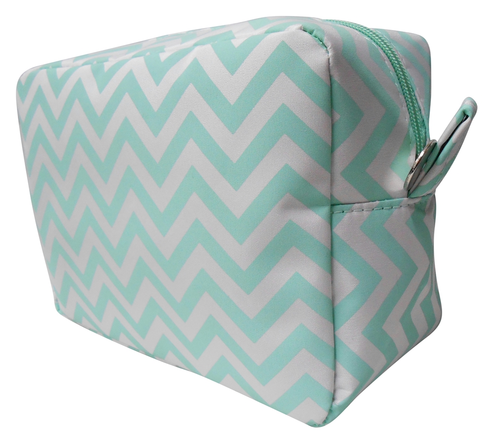 Chevron Cosmetic Bag Embroidery Blanks - MINT - CLOSEOUT