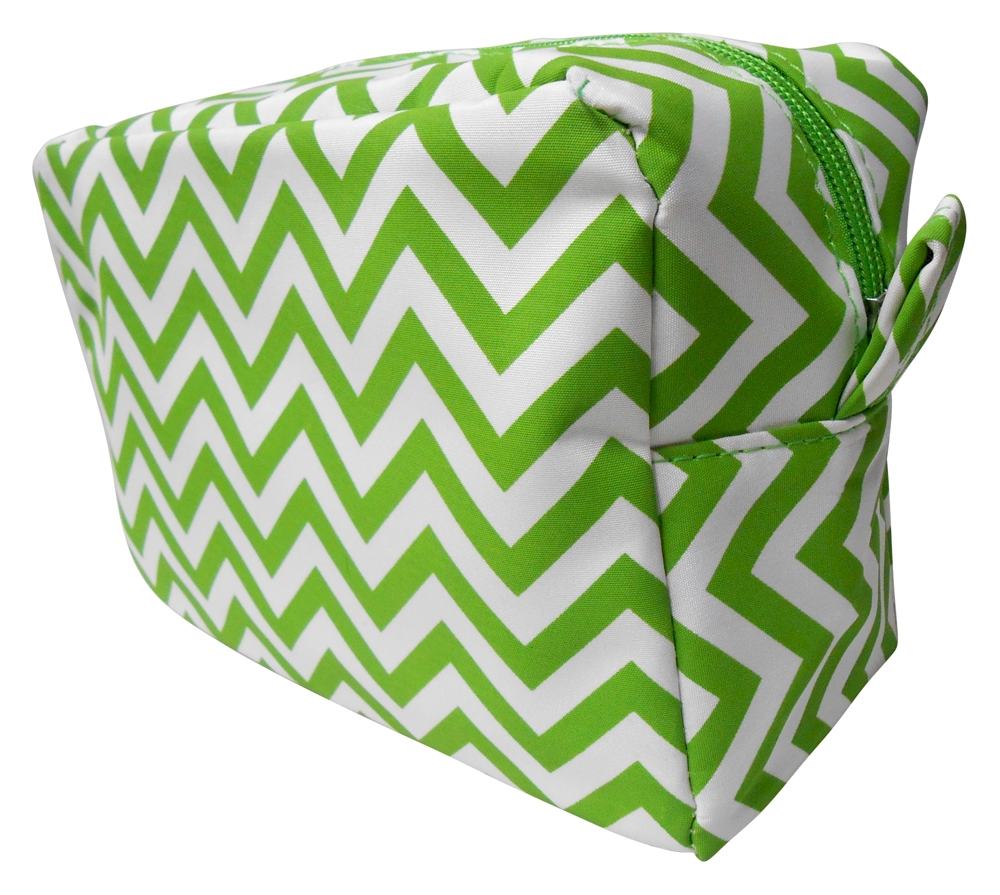 Chevron Cosmetic Bag Embroidery Blanks - LIME - CLOSEOUT