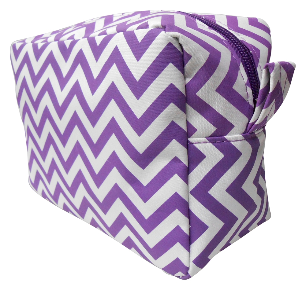 Chevron Cosmetic Bag Embroidery Blanks - PURPLE - CLOSEOUT