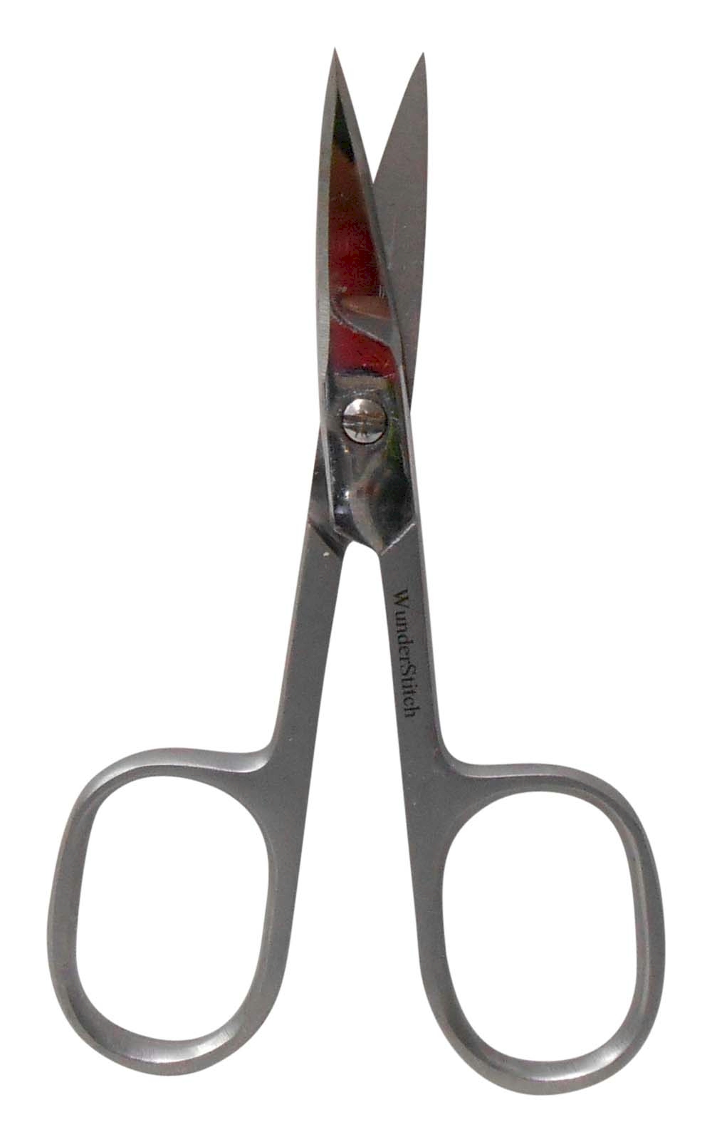 WunderStitch 3.5" Brushed Satin Knife-Edge Curved Embroidery Scissors - SPECIAL PURCHASE