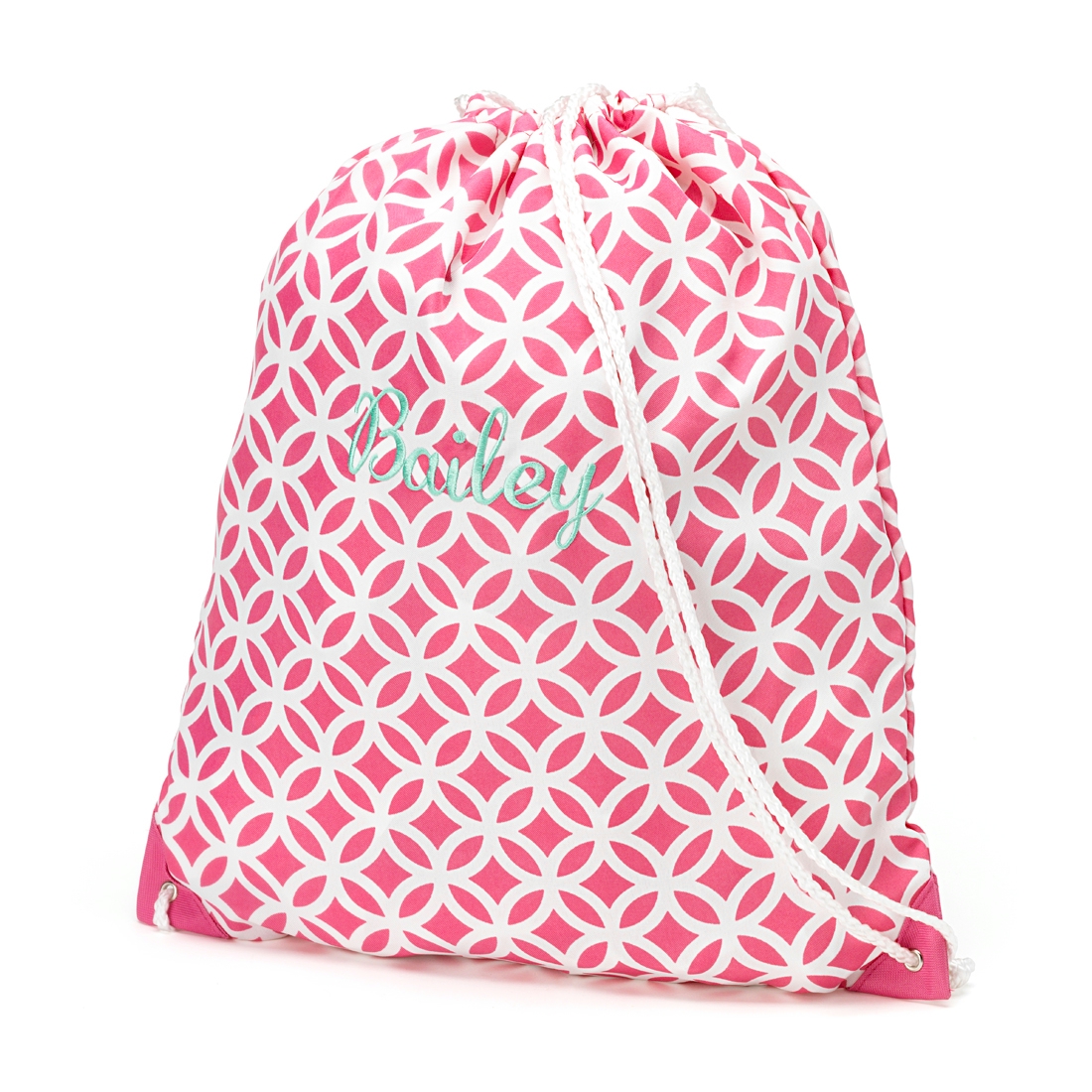 Gym Bag Drawstring Pack Embroidery Blanks - PINK SADIE - CLOSEOUT