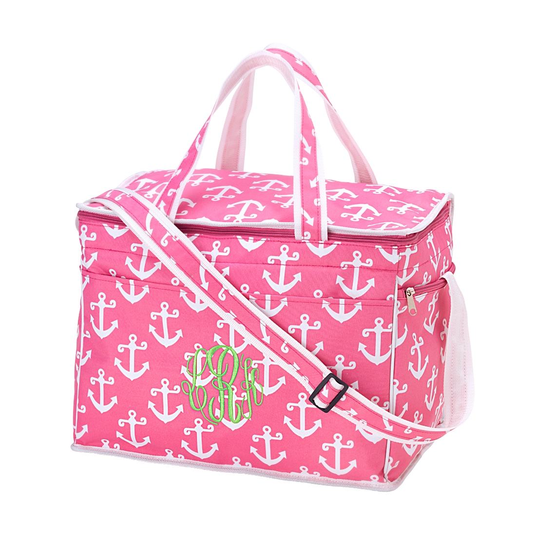 Cooler Embroidery Blanks - Pink/White Anchor CLOSEOUT