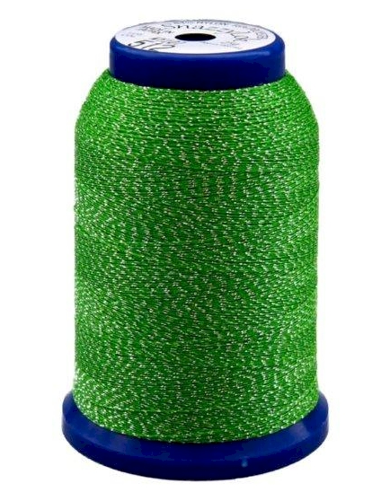 512 Green/Silver Snazzy Lok Premium Serger Thread 1000 Meter Spool - CLOSEOUT