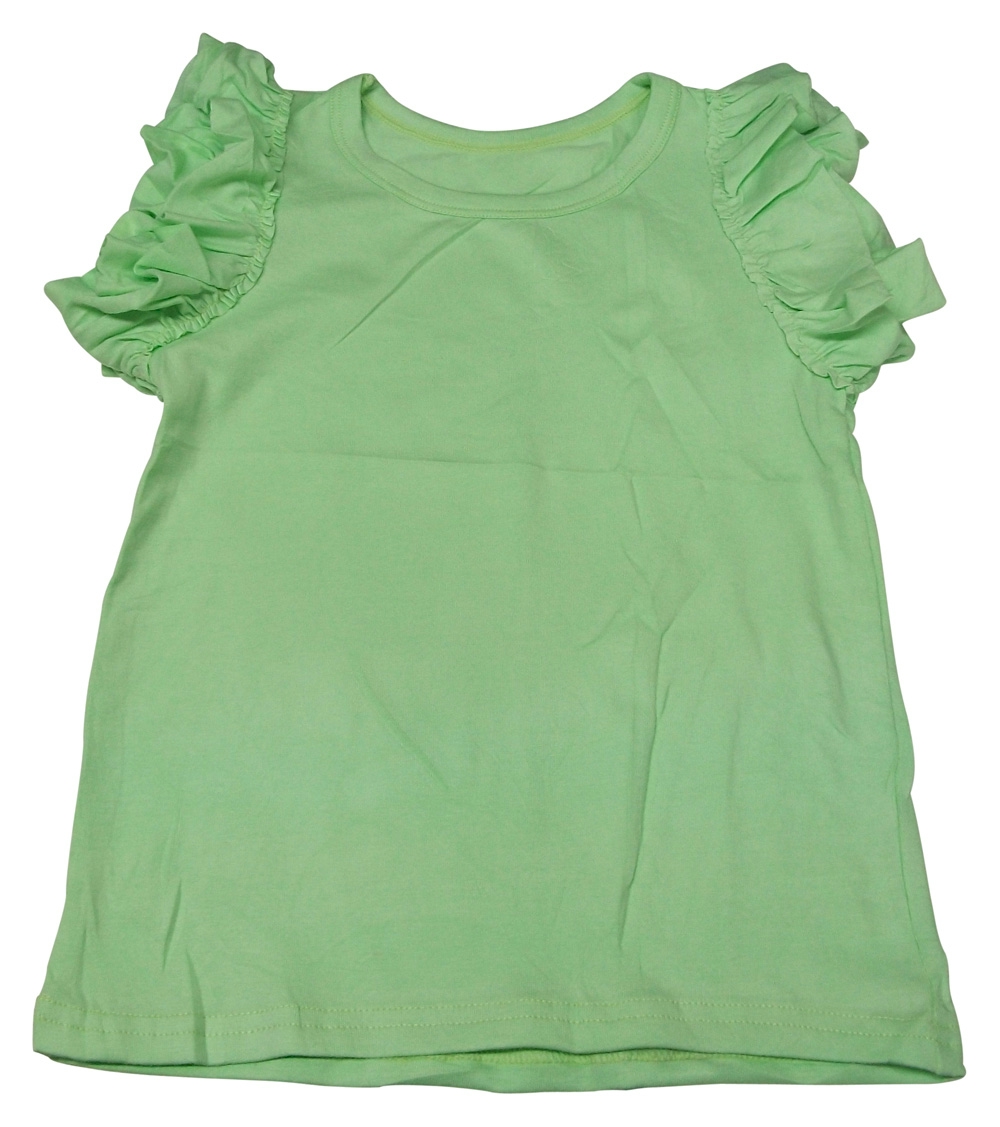 Flutter Sleeve Shirt Embroidery Blank - MINT GREEN - CLOSEOUT