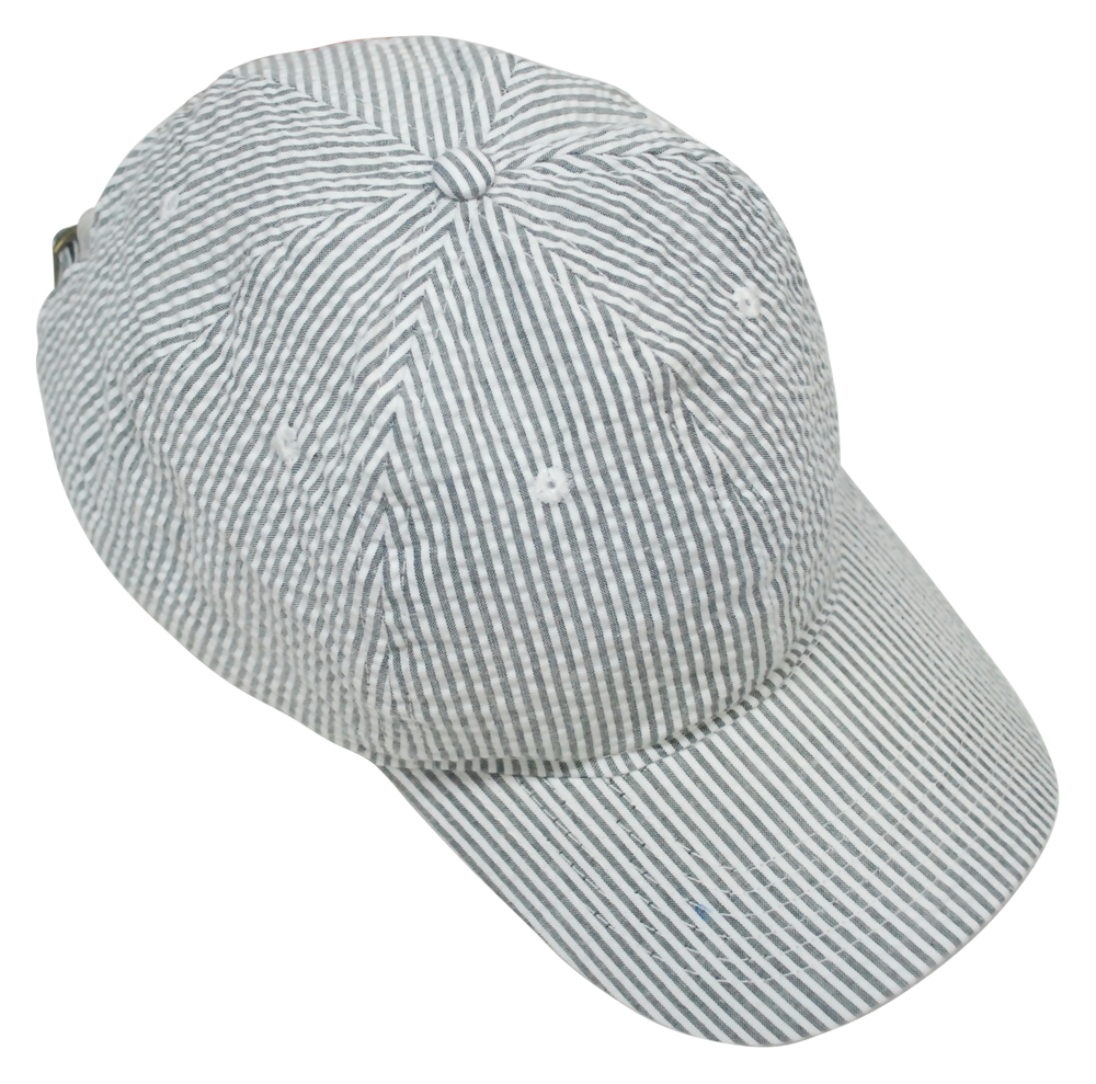 The Coral Palms® Seersucker Unstructured 6 Panel Baseball Hat - CHARCOAL - CLOSEOUT