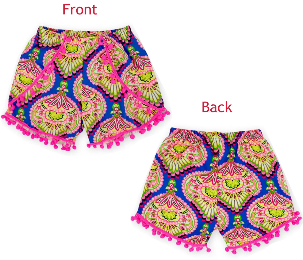 Pom-Pom Shorts - PAISLEY PRINT - CLOSEOUT