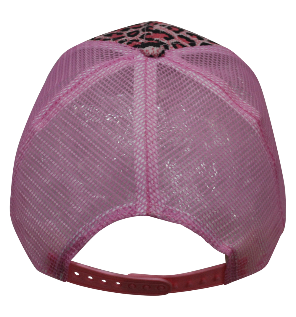 Leopard Print Trucker Cap - PINK - CLOSEOUT