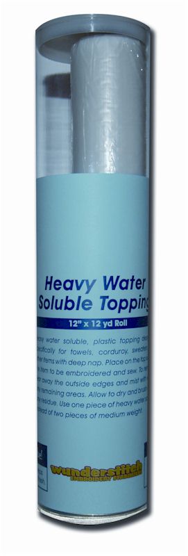 WunderStitch Heavy Water Soluble Embroidery Stabilizer 12in x 12yd Roll plus FREE needles