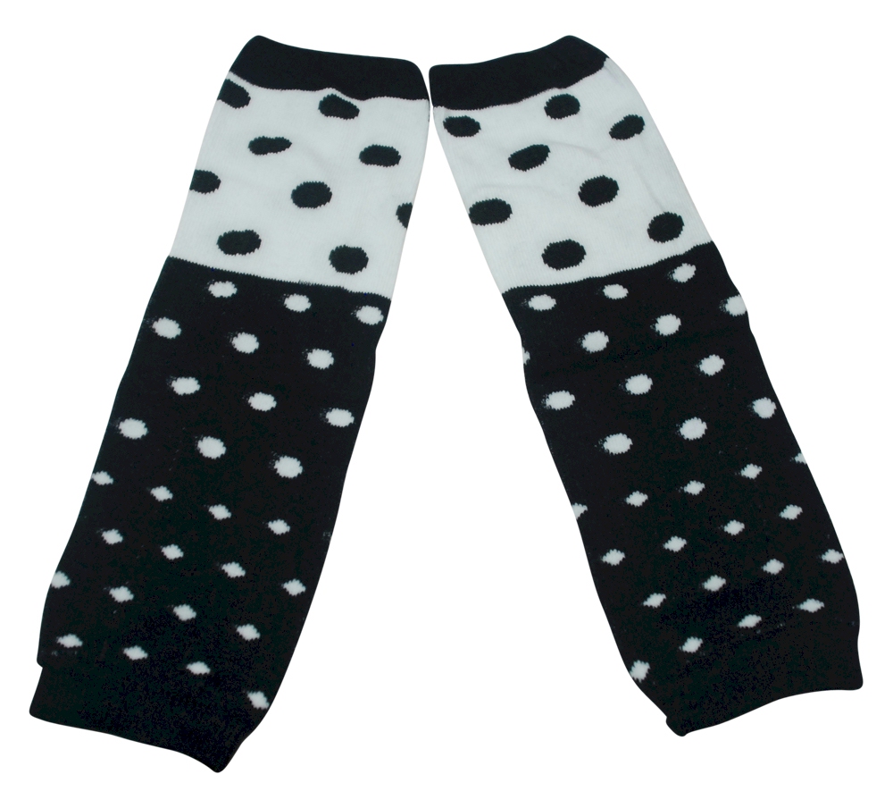 Polka Dot Print Baby Leg Warmers - BLACK/WHITE - CLOSEOUT