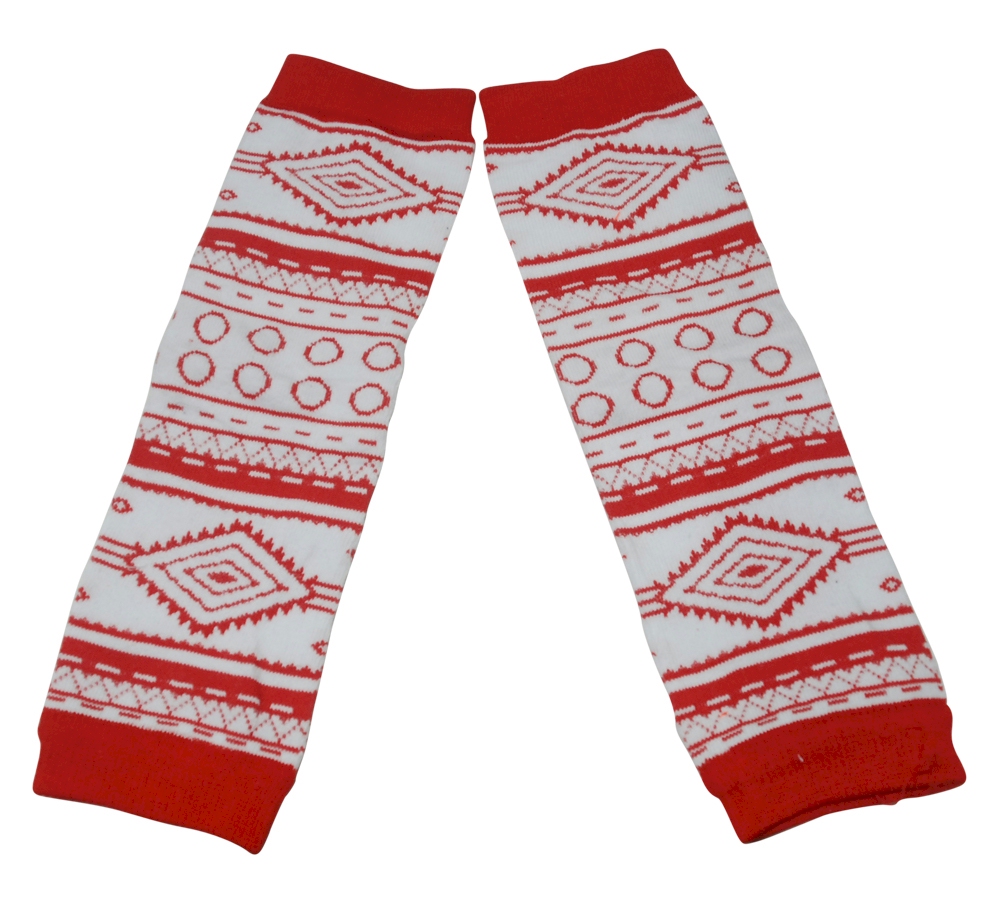 Tribal Print Baby Leg Warmers - RED/WHITE - CLOSEOUT