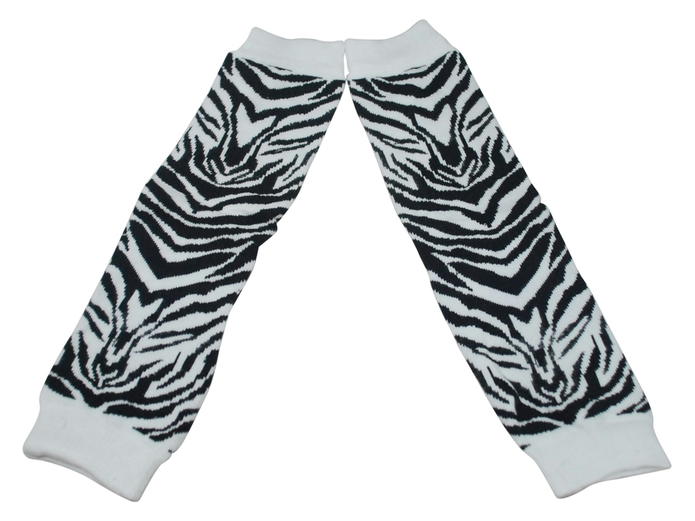 Zebra Print Baby Leg Warmers - BLACK & WHITE - CLOSEOUT