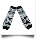 Tribal Print Baby Leg Warmers - BLACK & WHITE - CLOSEOUT