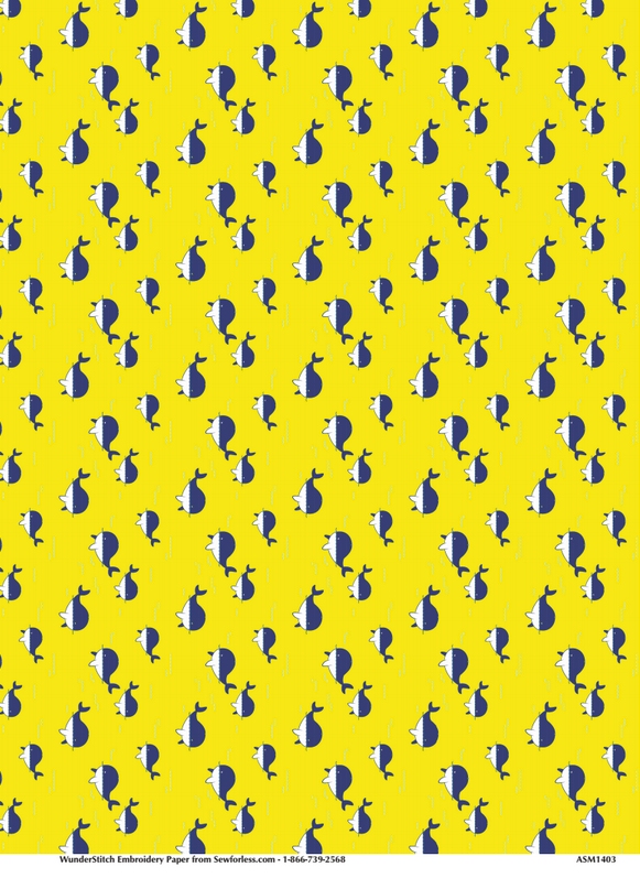 Whaley Cute in YELLOW - QuickStitch Embroidery Paper - One 8.5in x 11in Sheet- CLOSEOUT