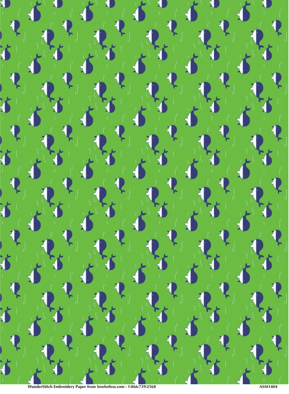 Whaley Cute in LIME GREEN - QuickStitch Embroidery Paper - One 8.5in x 11in Sheet- CLOSEOUT