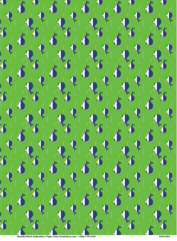 Whaley Cute in LIME GREEN - QuickStitch Embroidery Paper - One 8.5in x 11in Sheet- CLOSEOUT