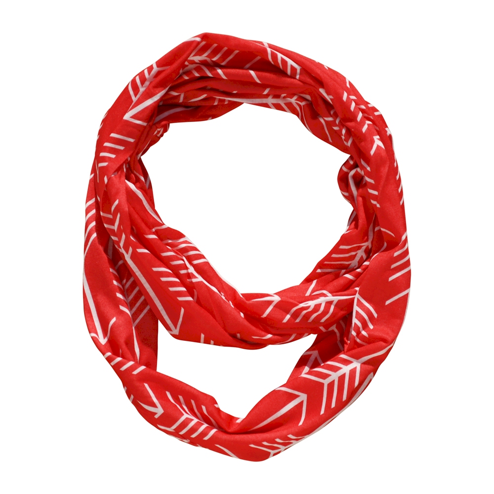 Arrow Print Jersey Knit Infinity Scarf Embroidery Blanks - RED - CLOSEOUT