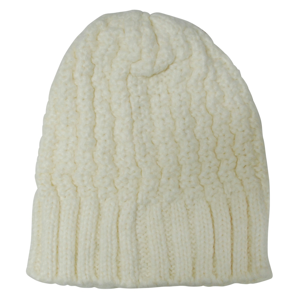 Chunky Knit Cap  Embroidery Blanks - IVORY - CLOSEOUT