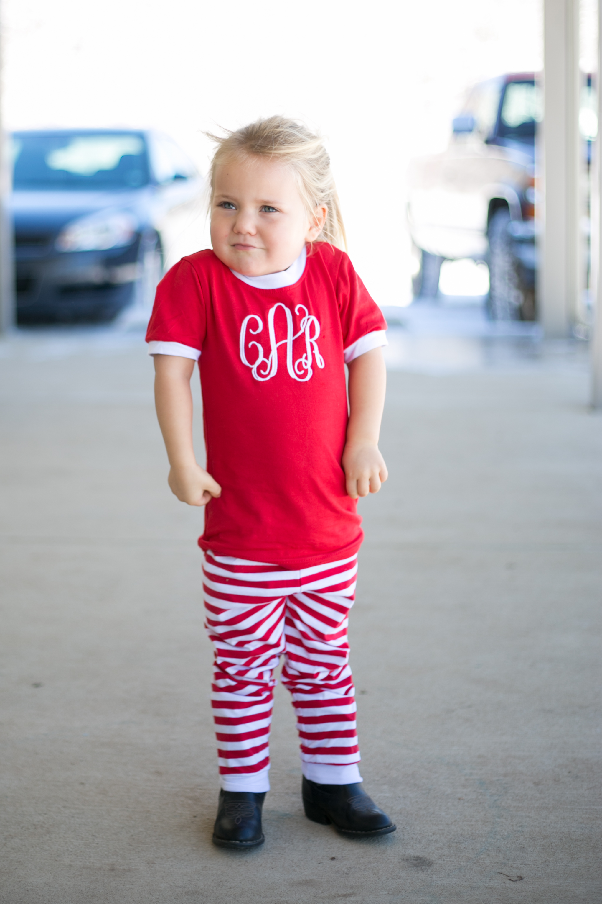 Short Sleeve Striped Pajamas - RED/WHITE - CLOSEOUT