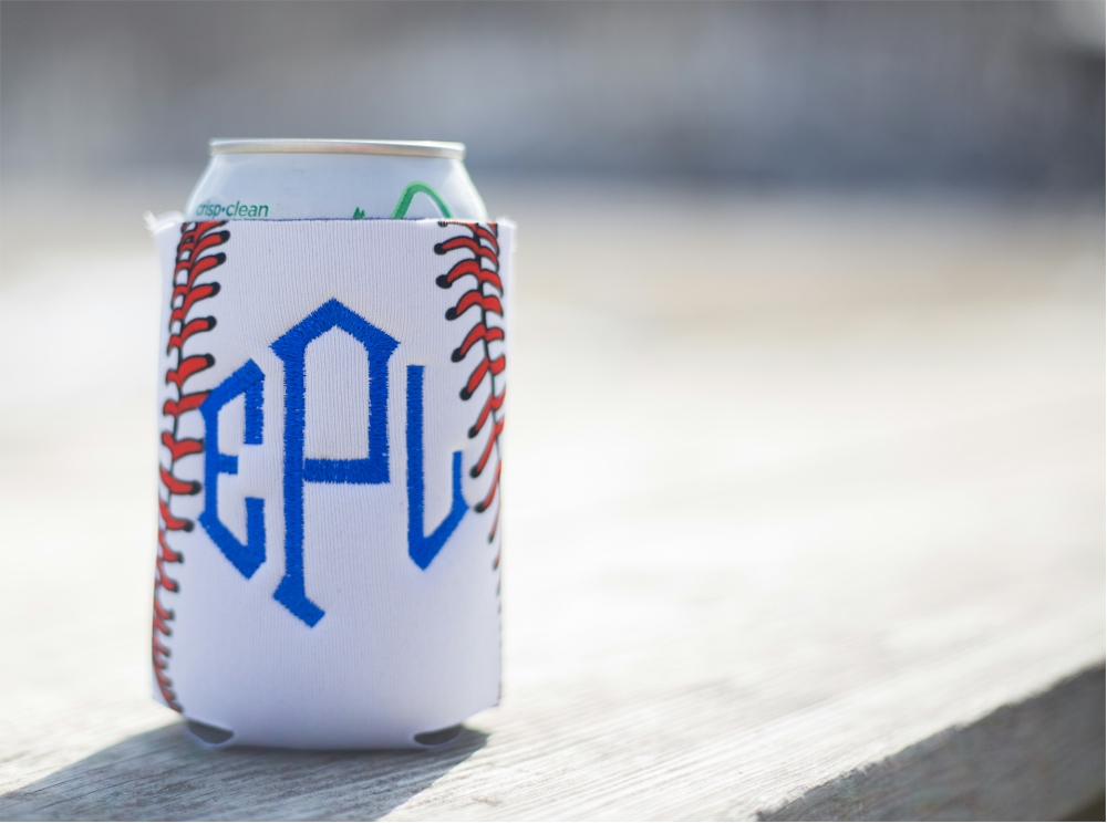 Unsewn 12oz Can Coolie Embroidery Blanks - BASEBALL