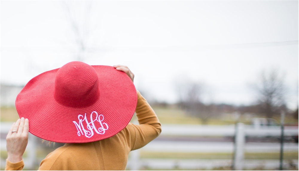 Wide Brim Floppy Hat Embroidery Blanks - RED