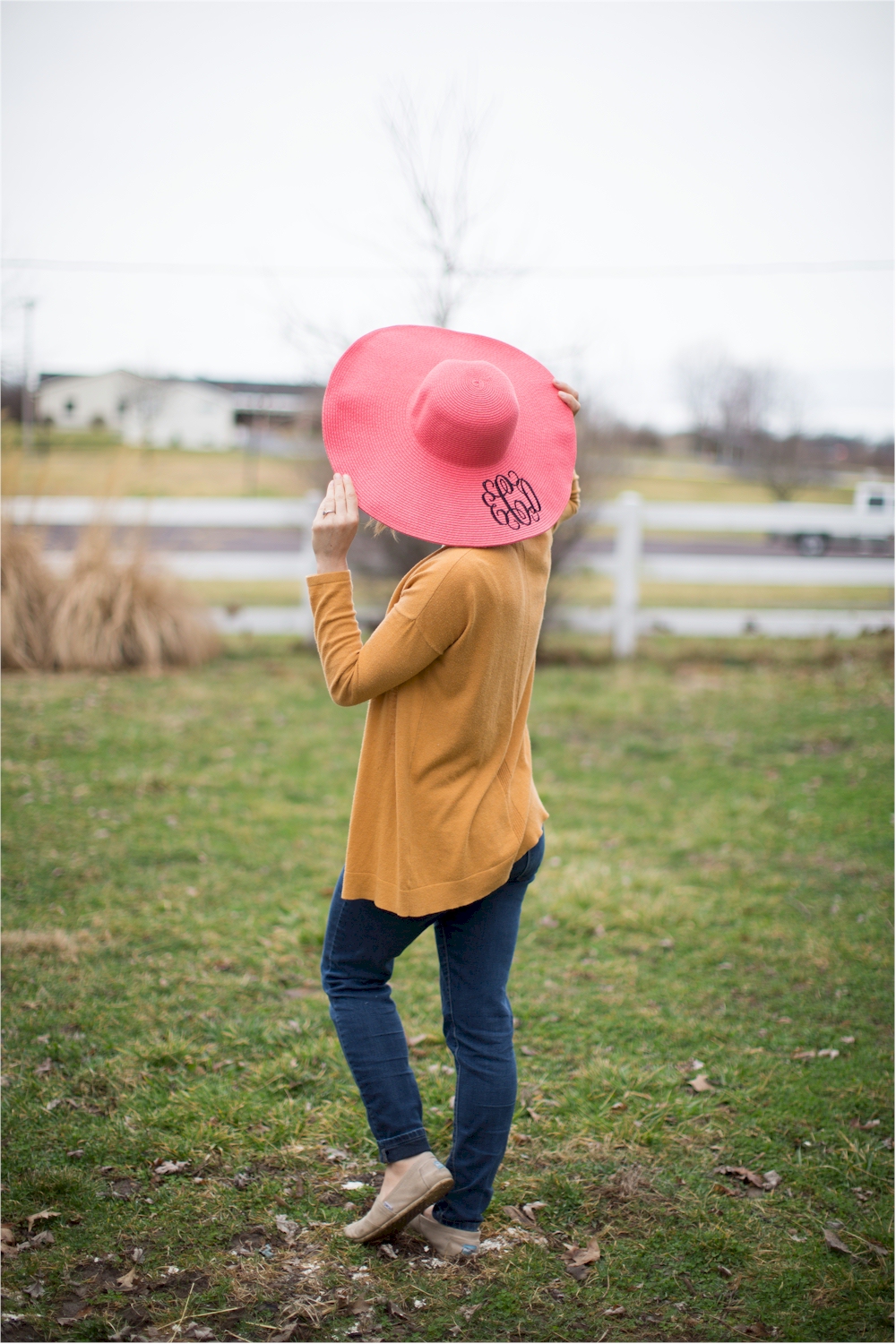 Wide Brim Floppy Hat Embroidery Blanks - CORAL - CLOSEOUT