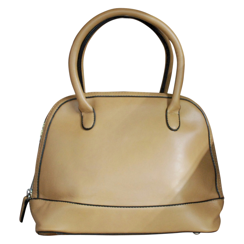 Luxurious Shell Faux Leather Handbag Purse - KHAKI - CLOSEOUT